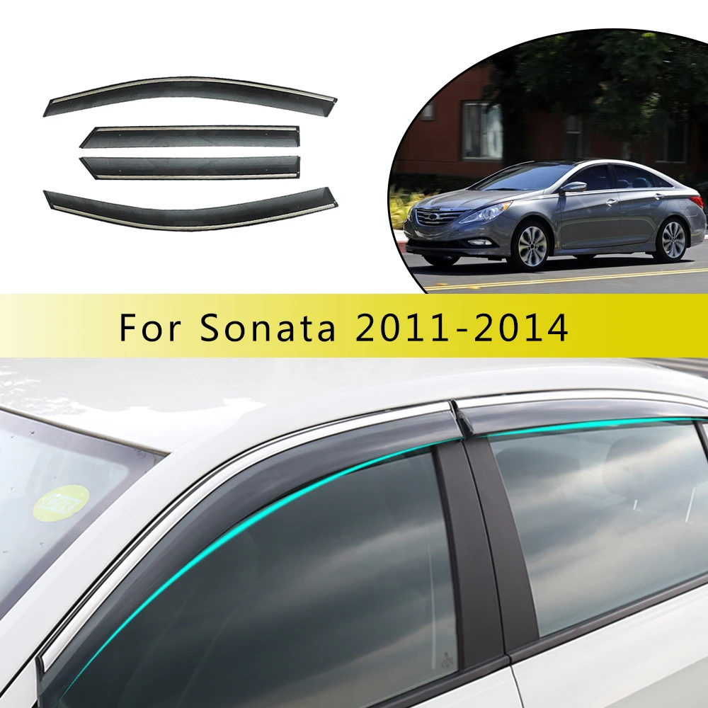 

4pcs ABS Car Styling Smoke Window Sun Rain Visor Deflector Guard For Hyundai Sonata 2011 2012 2013 2014 Accessories 4PC S