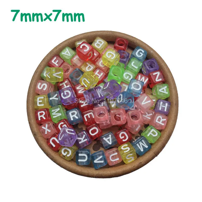 

Free shipping Transparent Alphabet Letter Beads, Wholesale 1900pcs 7*7mm A-Z Mix Acrylic Alphabet Cube Letter Beads