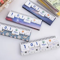 2025 Year Cute Cherry Blossoms and Starry Sky Desk Calendar Tearing Perpetual Calendars Office Stationery