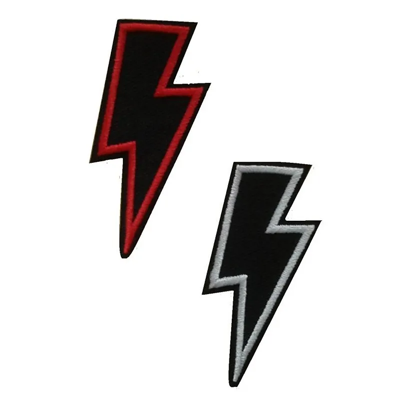 2018 Direct Selling 2 Pieces For Lightning Bolt Iron On Flash Patch Fabric Motif Applique Decal 2.6 X 1.2 Inches (6.5 3 Cm)