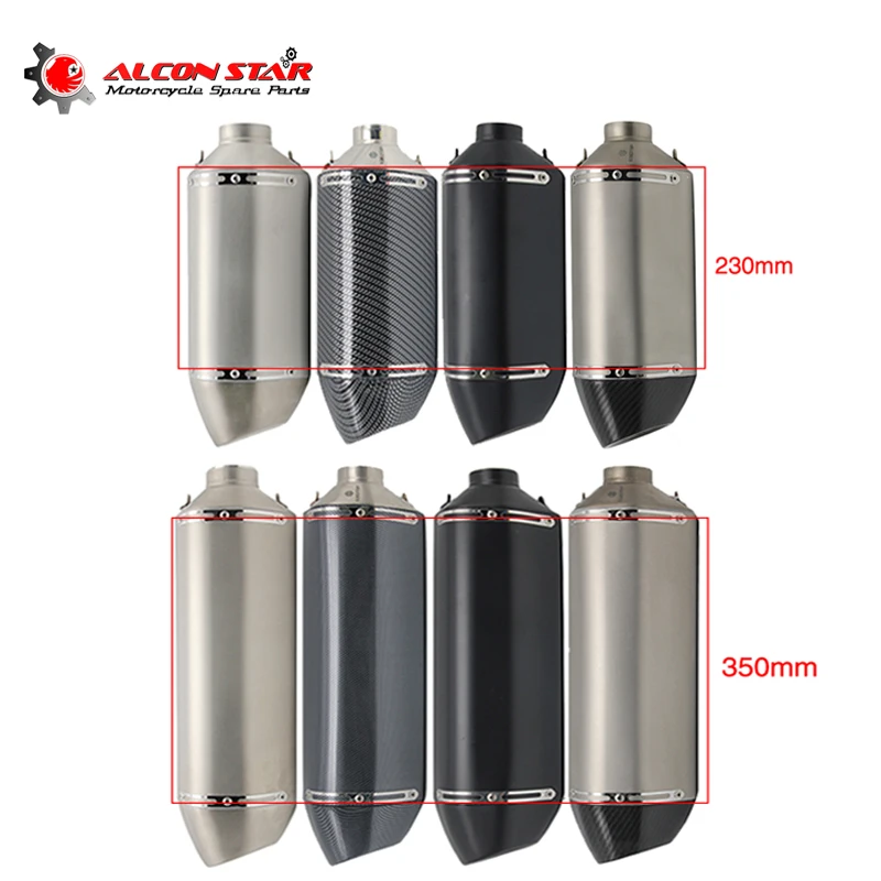 Alconstar Universal Motorcycle AK Exhaust 51mm 370/490mm Motorbike Exhaust Muffler Escape for For Yamaha R1 ER6N CBR250R