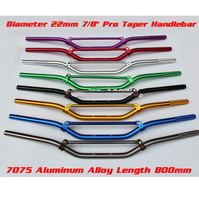 250cc 450cc Dirt Bike Motorcycle Cross Handlebar 7075 Aluminum Alloy Length 800mm Diameter 22mm 7/8