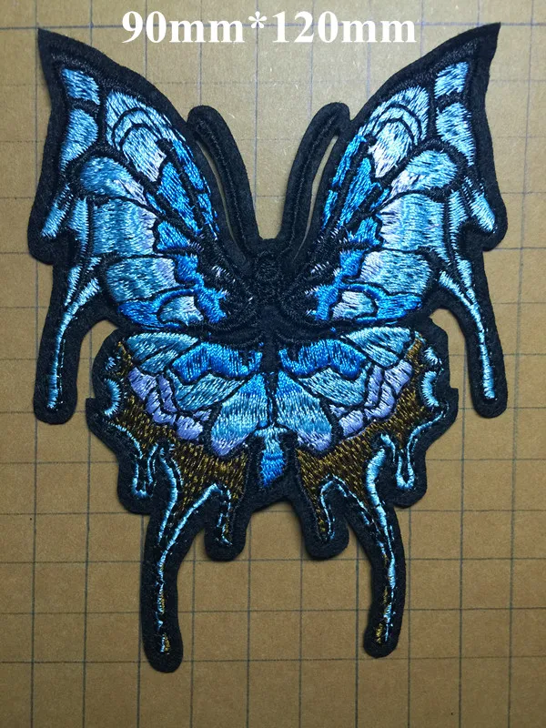 Top quality dyed yarn butterfly motif embroidery sew-on patches,XERY-LYXP0305C