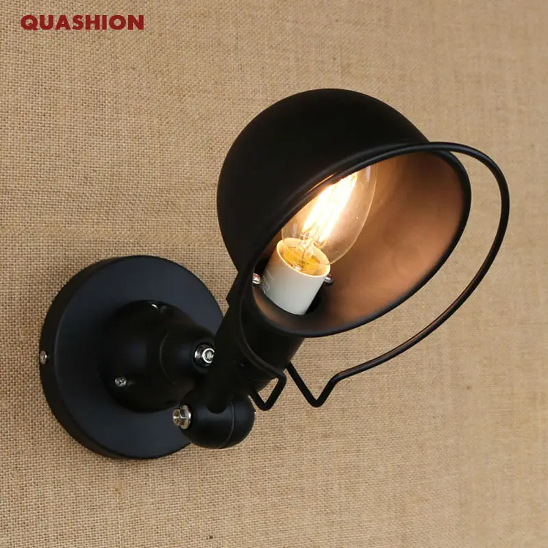 Classic Black Iron Wall Lamps Arandela Art Decoration Wall Sconce LED Light Adjustable Vintage Style Loft Wall Light