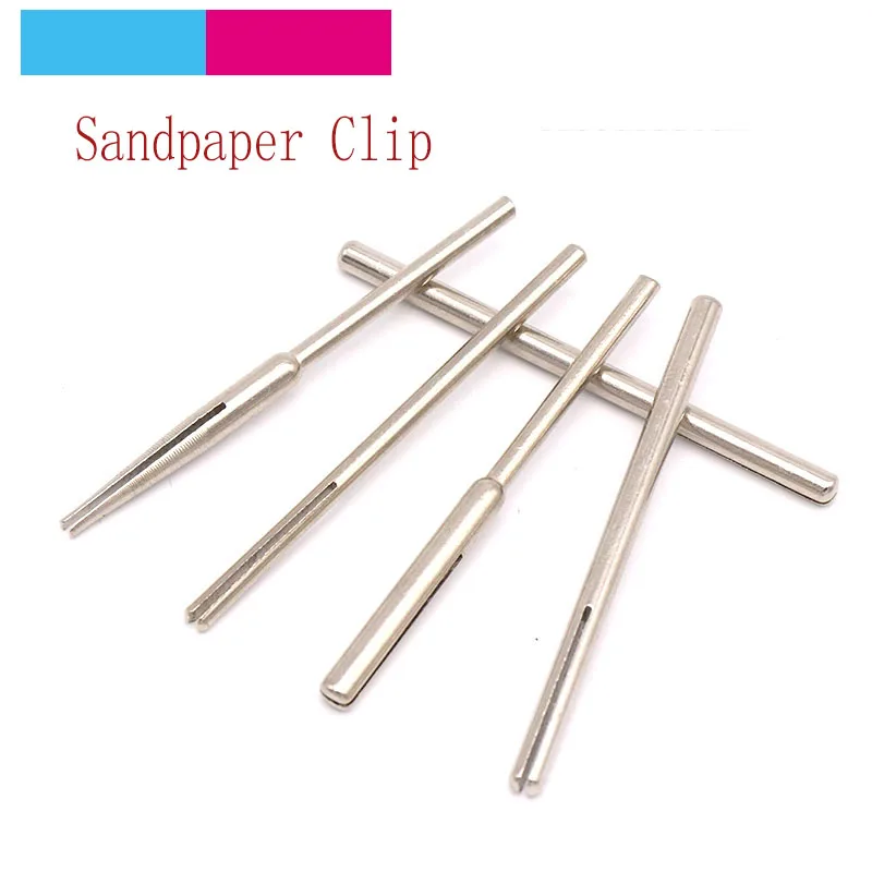 10pcs Sandpaper Clamp Split Mandrels 50mm Long Abrasive Holder Clip Rod Carved Point For Dremel Rotary Grinder Tools 2.35/3mm
