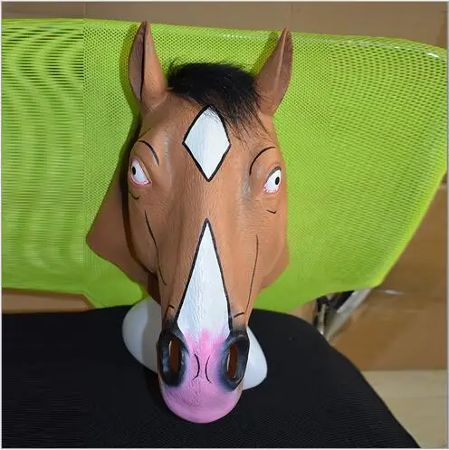 

Top Grade Silicone Halloween Horse Mask Party Masquerade Rubber Latex Fun Masks Creepy Brown Horse Head Mask Cosplay Face Mask