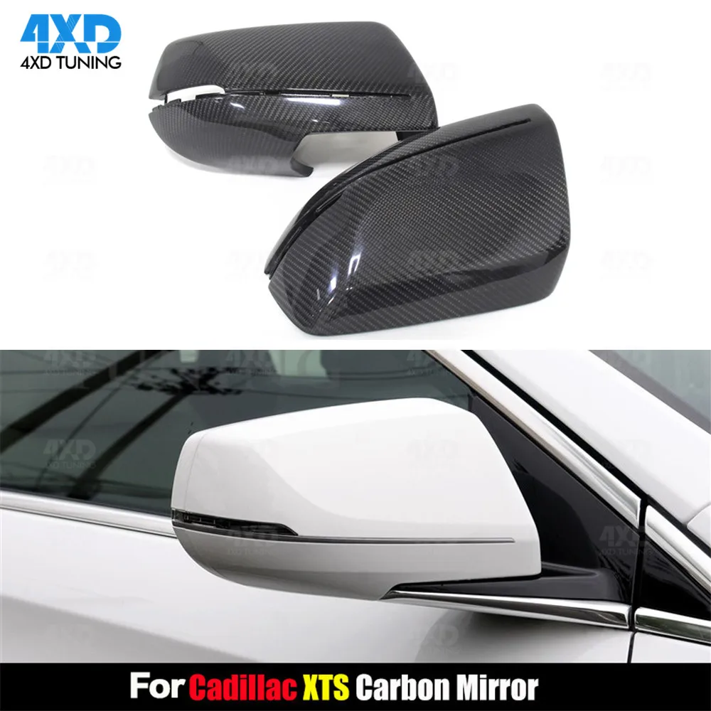 For Cadillac XTS Carbon Fiber RearView Side Mirror Cover Replacement Style 2014 2015 2016 2017 2018