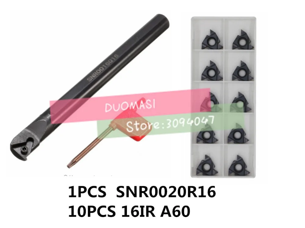 SNR0020R16 CNC Internal thread Turning tool 1pcs + 16 IR AG60 10pcs 11pcs/set CNC Internal thread Carbide insert