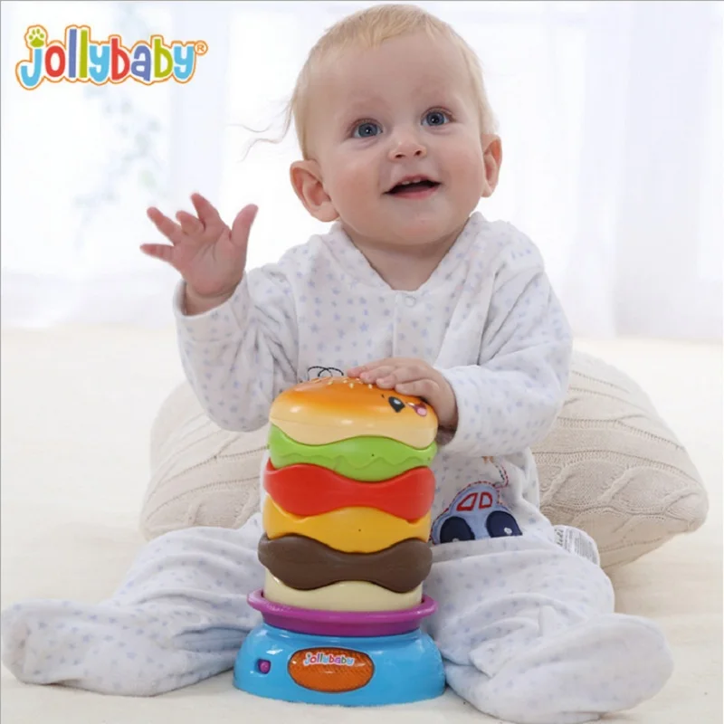 

Sozzy Baby Learn Toys Musical Instrument Early Educational Music Bread Multi Layer Hamburger Toy 0-36 Months Baby Toy