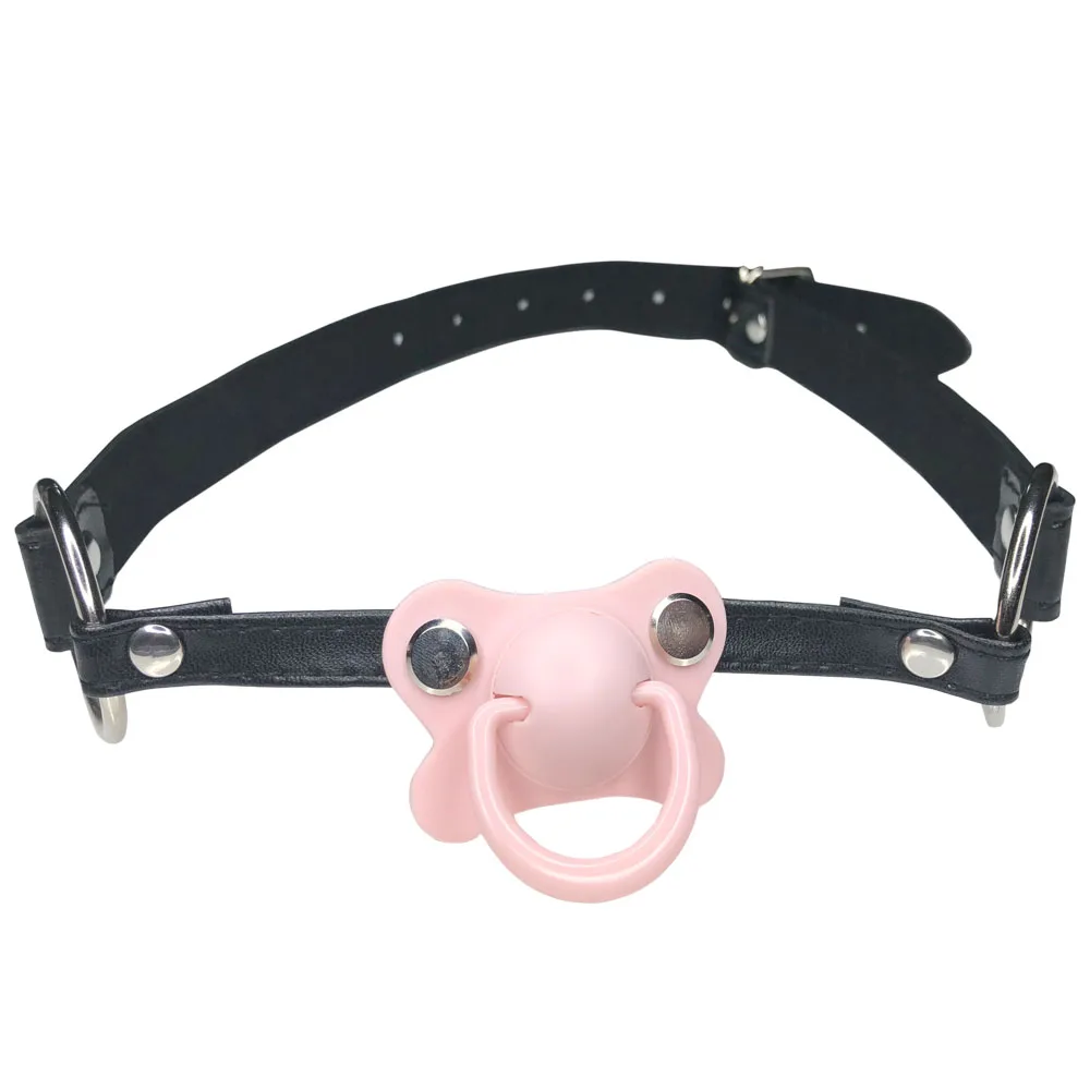 DDLG/ ABDL Adult Baby Blue Pacifier Gag With Black Choker Collar