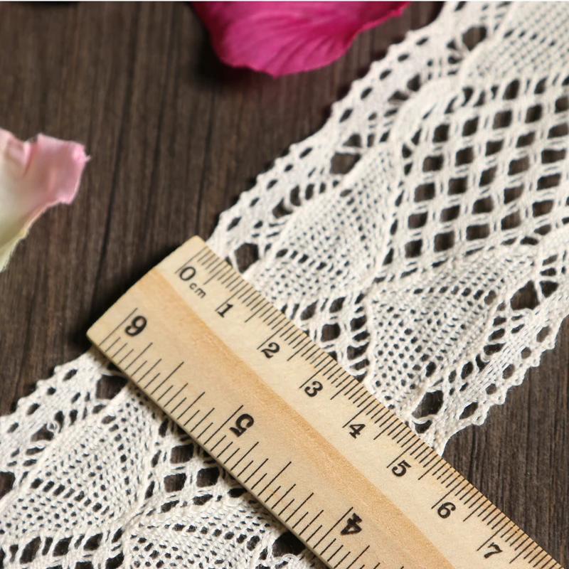 3.5-7CM 20YARD/LOT Lace Accessories Cotton Edge Theory  Sweater Side Skirt Full Cotton Curtain Sofa Diy Cotton Lace TRIM