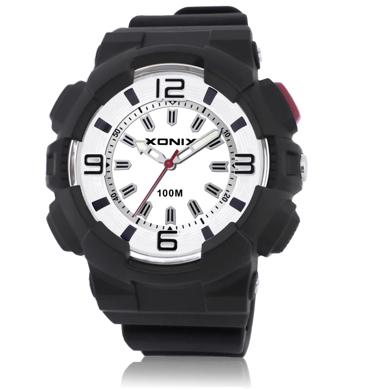 GOLDEN Outdoors Sports Fashion Military Water Resistant Watches Quartz Man Silicone Casual Swimming Diving Waterproof 100m QU
