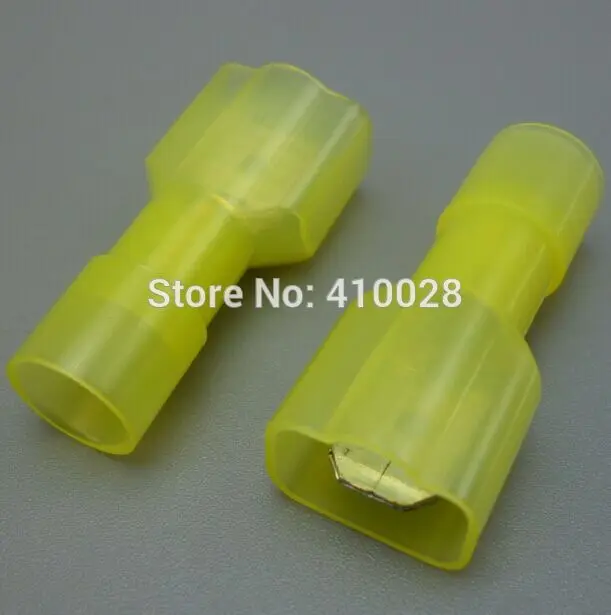 shhworldsea 2000pcs male yellow  Spade Crimp Connector Wire Terminal for 12-10AGW wire