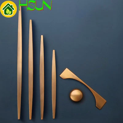 

Northern Europe Handle Cupboard Wardrobe Cabinet Door Drawer Handle Copper Wire Drawing Handle Door Knob Door Pull Long