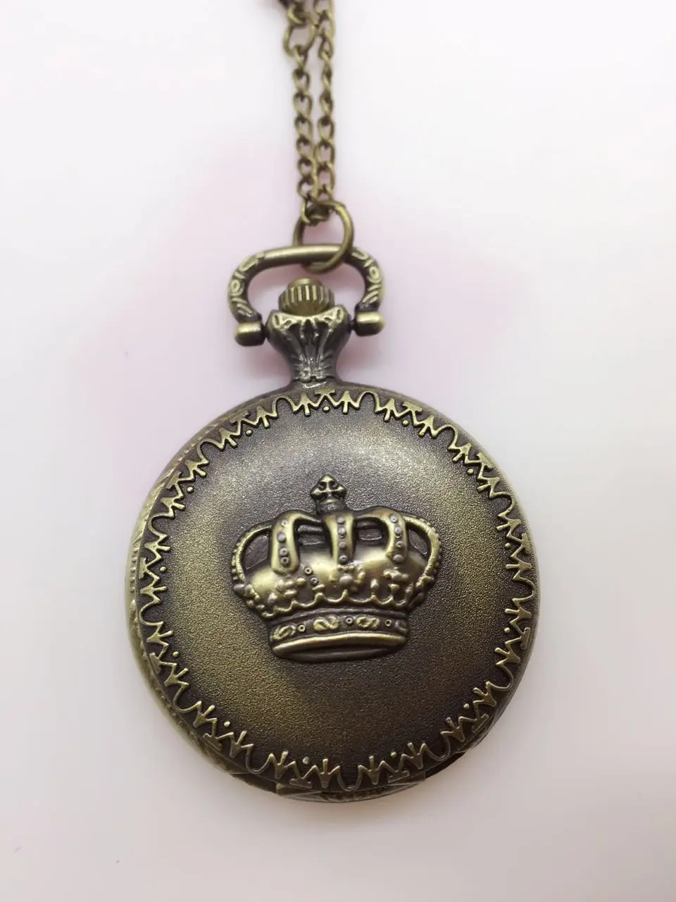 Vintage Bronze Royal Imperial Crown Pocket Watch woman gift watches PB863