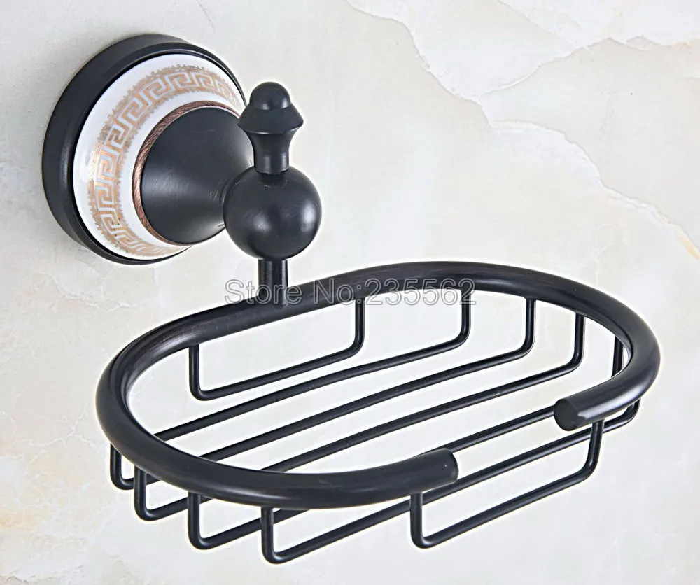 

Bathroom Soap Dish Storage Holder Wall Mounted Black Oil Rubbed Brass Soap Holder Soap Basket Bathroom Accessories Lba717