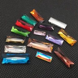 新 5 × 10/5 × 15 ミリメートル 30 ピース/パックバゲットシェイプ混合色のり pointback ストリップラインストーン diy の衣類付属品