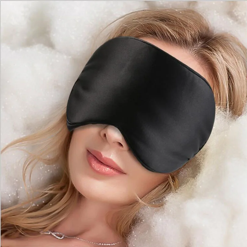 Alae nose Upscale Real Silk Portable Travel Sleep Eye Mask Rest Aid  Soft Cover Eye Patch Eyeshade Sleeping Mask Case MR079