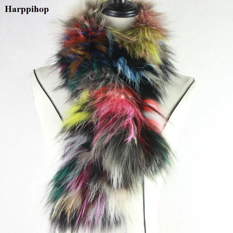 2021 New Women Genuine knitted Fox Fur scarf Real Fur collar Winter Warm Neck Warmers  silver fox colorful mixed color scarf