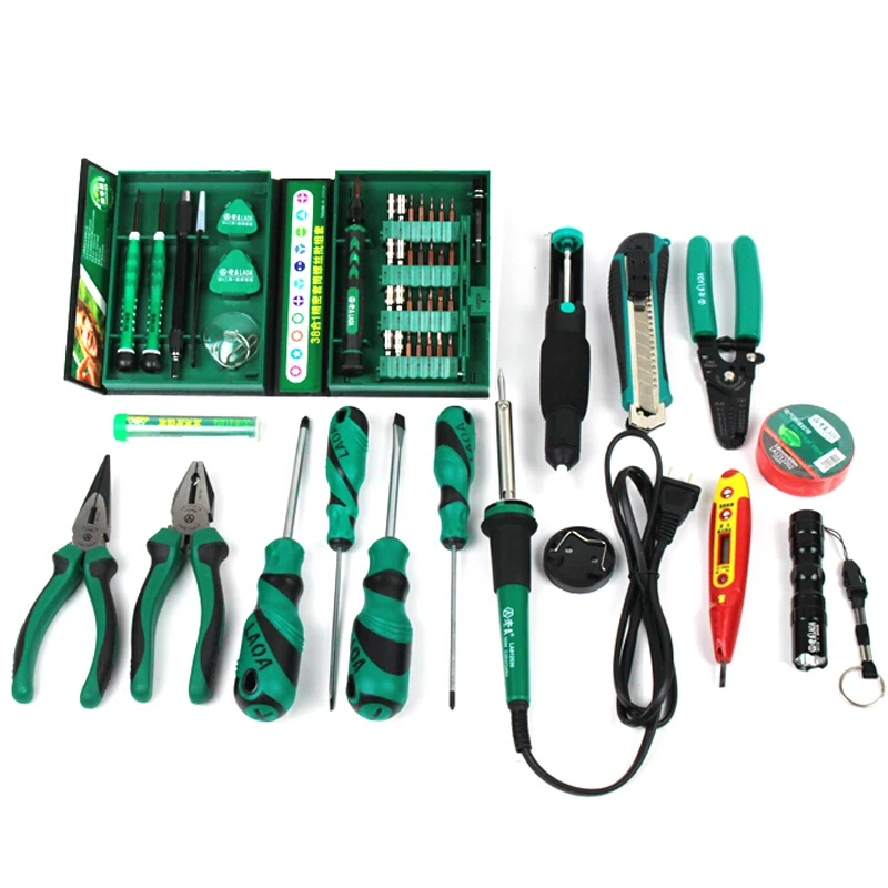 LAOA 53PCS Electric Soldering Iron Repair Tool Set Screwdriver Utility Knife Pliers Handle Tools For Repairing phones