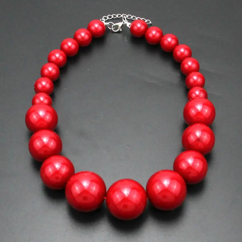 UKEN Women Imitation Pearl Beads Chain Maxi Necklace Fashion Jewelry Statament Choker Necklace For Dress Accessories