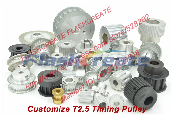 

Specializing in the production of all kinds of T2.5 Timing pulley pitch 2.5mm T2.5 Timing belt pulley Customize T2.5 pulley