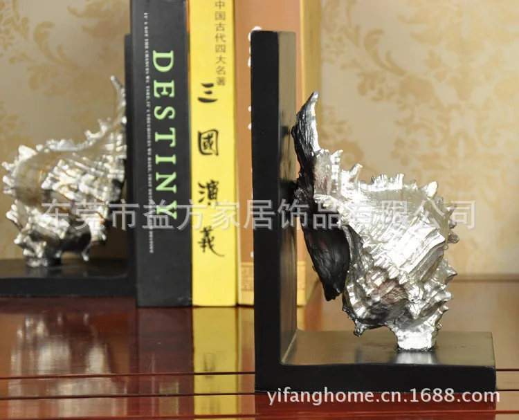 European and American home-style conch book by creative bookends wholesale model room Decoration den decorations