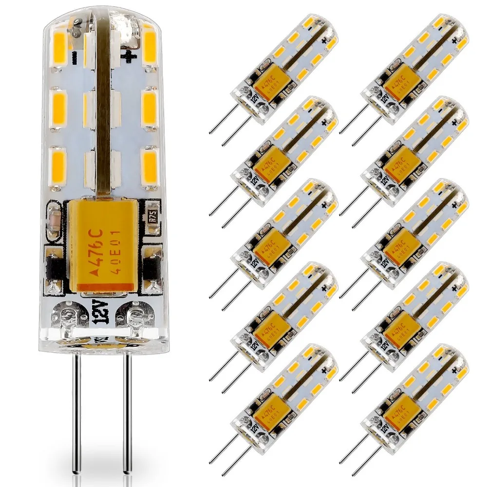 

10 Pack G4 12V LED Light bulb LED G4 12V Lamp 24LED Replace 10W T3 JC Halogen Bulbs Warm White 3000K Natural White 4000K 6000K