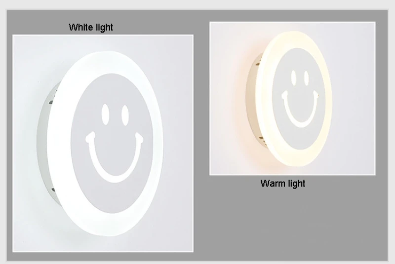 Imagem -04 - Sorriso Rosto Moderno Acrílico Branco Conduziu a Luz da Parede Lâmpada de Parede Moderna Quarto Banheiro Espelho Luz Contemporânea Leitura Interior