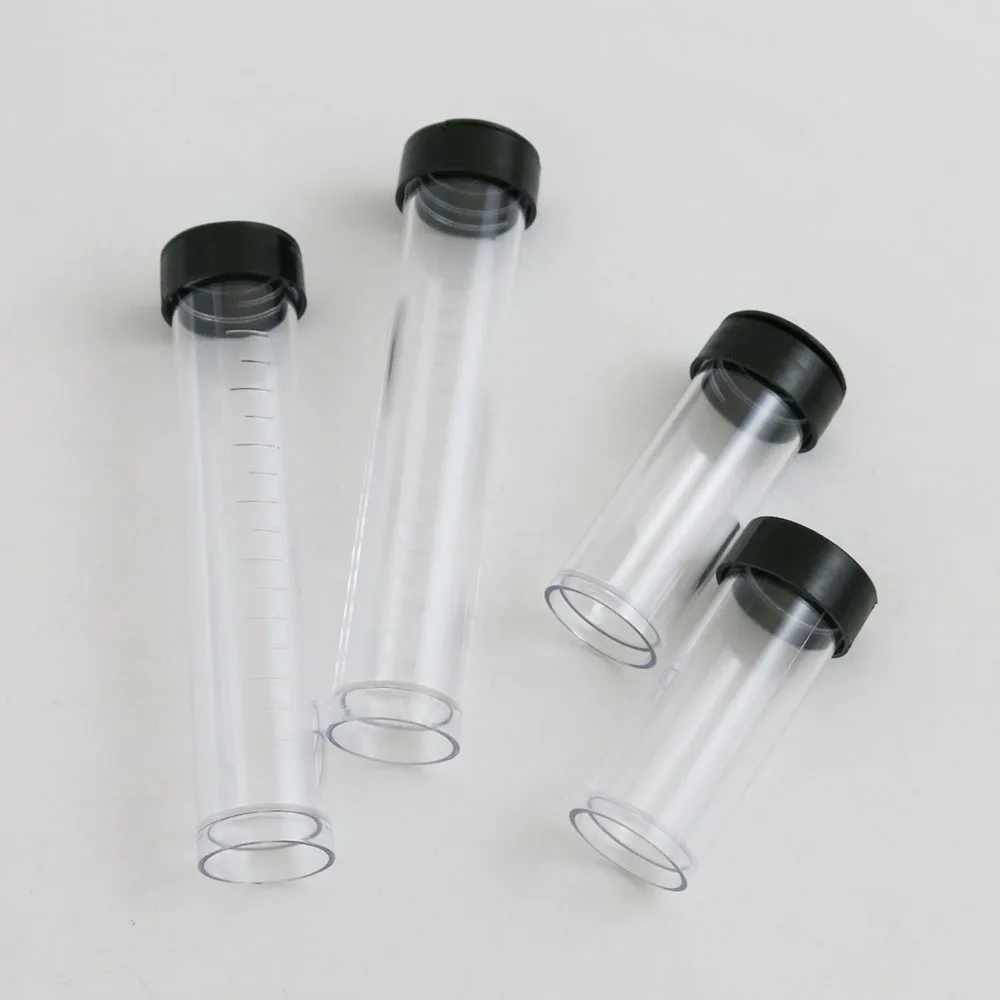 2 szt. Pusta 10 ml 20 ml przezroczysta plastikowa tuba plastikowa butelka w kształcie probówki z nakrętką używana do przechowywania biżuterii z koralików