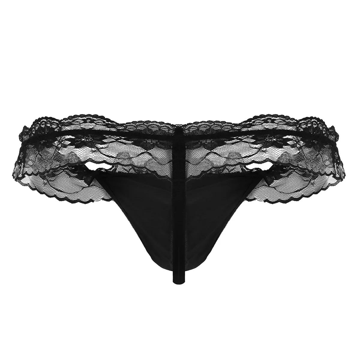 Gay Men\'s Sexy Panties Crossdressing Sissy Lingerie for Men Underwear Exotic Thong G-string Ruffle Lace Panties Brief Jockstraps