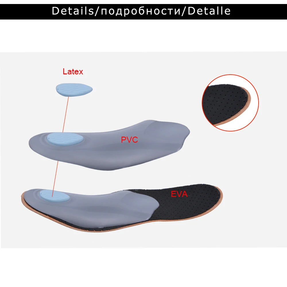 3D Premium Healthy หนัง orthotic พื้นรองเท้า Flatfoot Arch สูงสนับสนุน orthopedic Insole Insoles ผู้ชายผู้หญิงรองเท้า