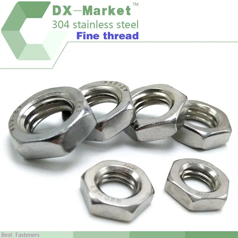 

m24 *2.0p, 10pcs , sus304 Hexagon thin nut , 304 stainless steel Fine thread hex nuts din439 ,B003