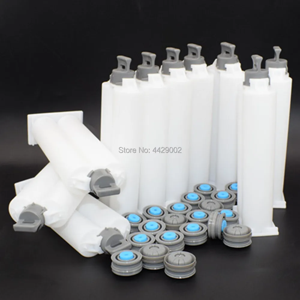 500 Stück leere Klebstofftuben 50 ml 1:1 Dual-Kartusche AB Epoxidharz-Tube 2-Komponenten-Kartuschen & Dichtungsventile für 50 ml 1:1 Fugendichtpistole – Detail 6
