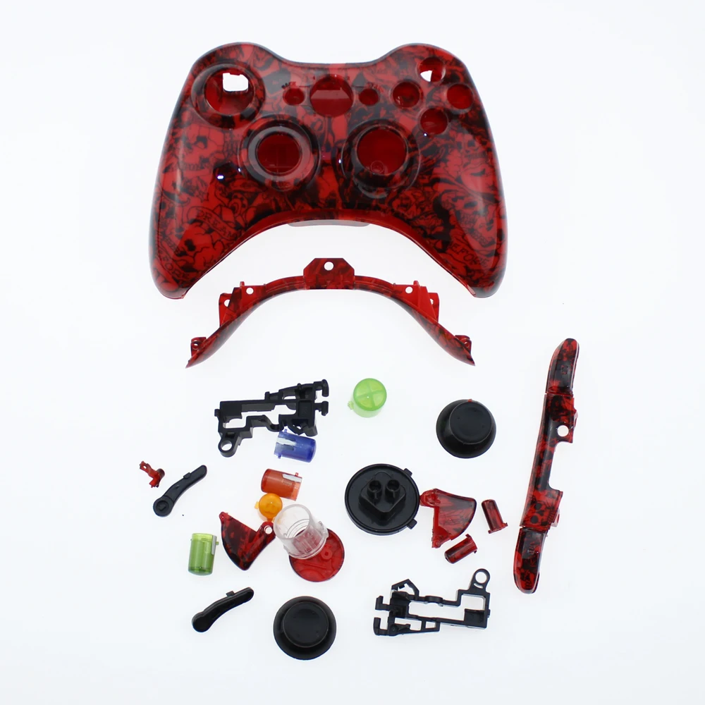 camouflage Red  White Ghosts Replacement Housing For XBOX 360 Controller Shell