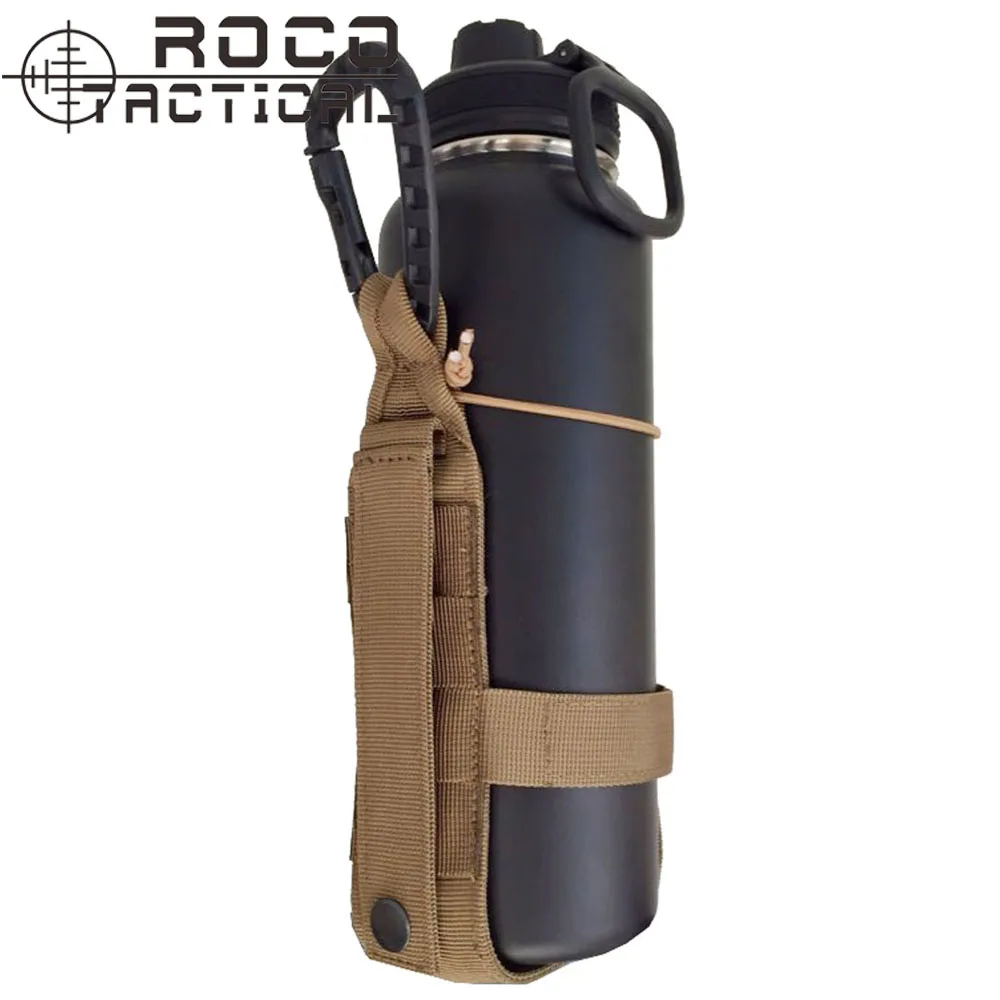 ROCOTACIAL Adjustable Minimalist Military Molle Water Bottle Holder Lightweight Hands-free Army Waist Belt Bottle Carrier