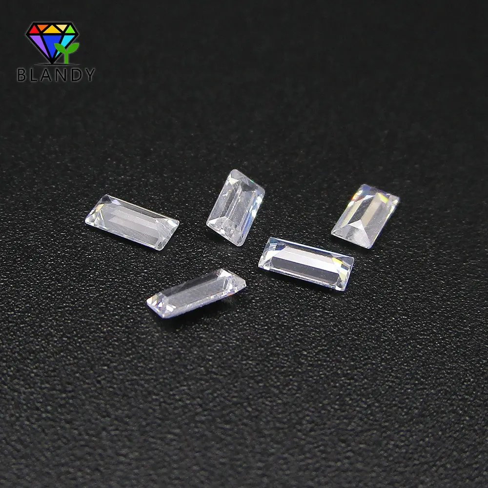 Free Shipping 2.5*5mm~7*9mm 5A Rectangle Shape Baguette Cut White Cubic Zirconia CZ Stone Loose Synthetic Gems For DIY Jewelry