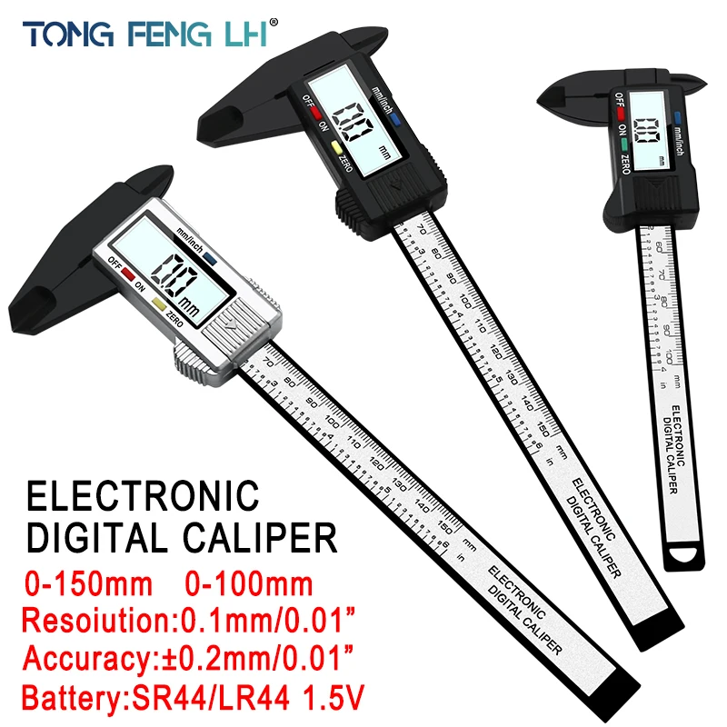 

0-150mm digital display plastic Vernier caliper measuring Student Mini tool ruler