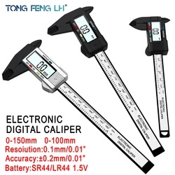 0-150mm digital display plastic Vernier caliper measuring Student Mini tool ruler