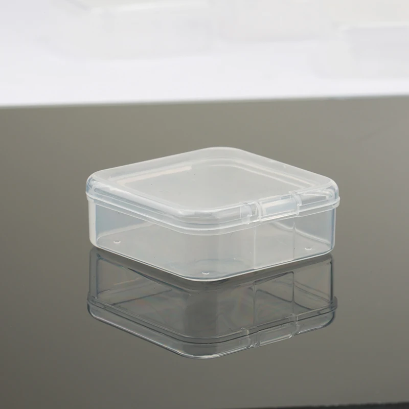 5.5x5.5x2.1cm square Plastic Storage Box Jewelry Container Transparent Square Box Case Container for Jewelry Beads Earrings