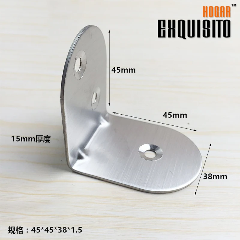 Stainless Steel Angle Angle Cabinet Hardware Connection Angle Iron Partition Fixed Support Laminates Care 90 Degrees GH45X45X38