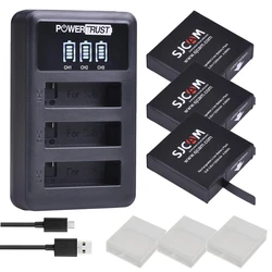 1200mAh oryginalny akumulator litowo-jonowy SJ8 + 3-kanałowa ładowarka USB do kamera sportowa serii SJCAM SJ8