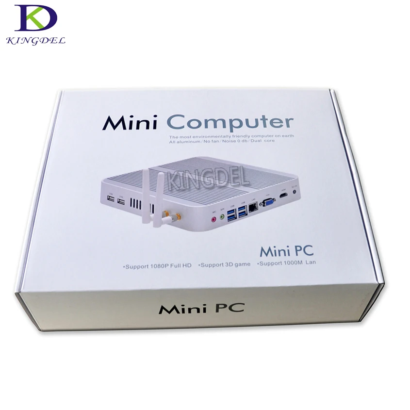 4 RS232 COM อุตสาหกรรม PC Fanless คอมพิวเตอร์ขนาดเล็ก Windows 7คู่เดสก์ท็อปคอมพิวเตอร์ Intel Core I5 3317U เน็ตบุ๊กกล่องทีวี