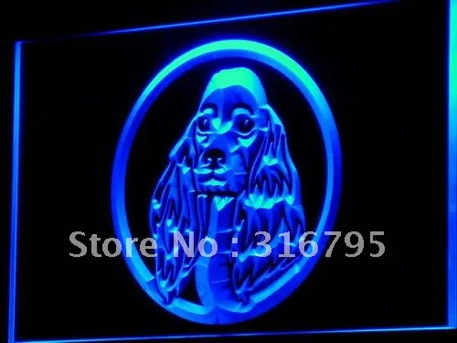 i663 Cocker Spaniel Dog NEW Pet Shop LED Neon Light Light Signs On/Off Swtich 20+ Colors 5 Sizes