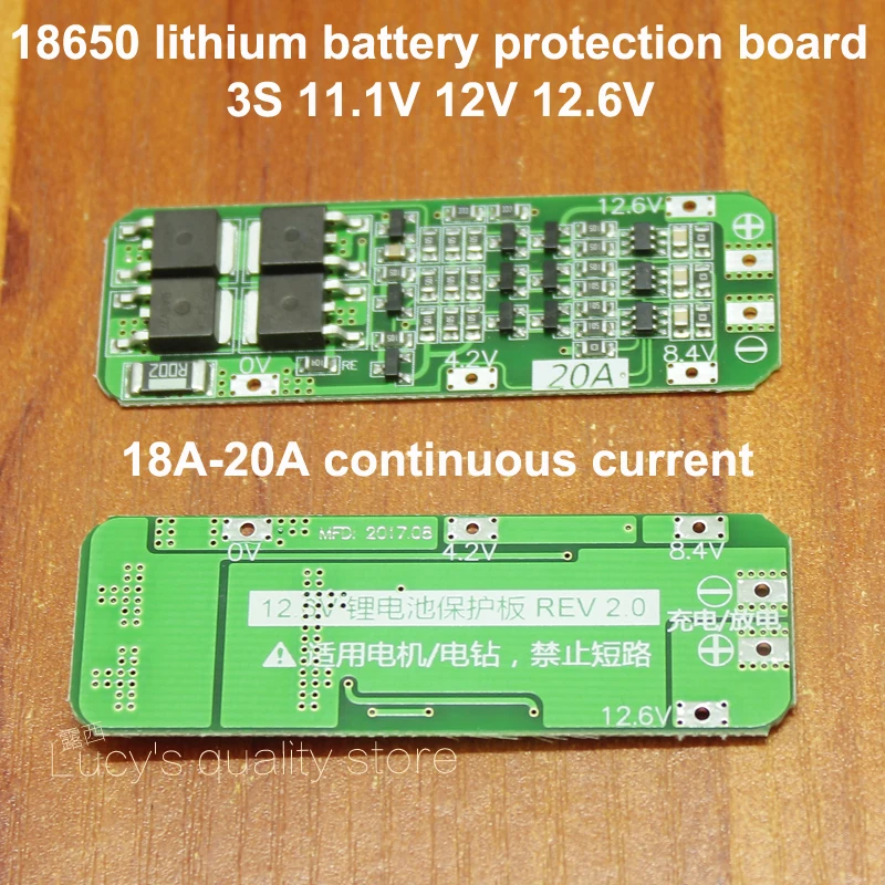 5pcs/lot 3 series 11.1V 12V 12.6V 18650 lithium battery protection board protection IC 8A 10A current