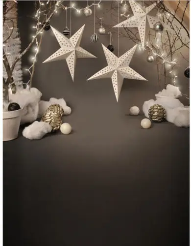 

5x7FT Vintage Christmas Stars Decors Balls Branch Pine Cones Custom Photo Studio Backdrop Background Vinyl 220cm x 150cm