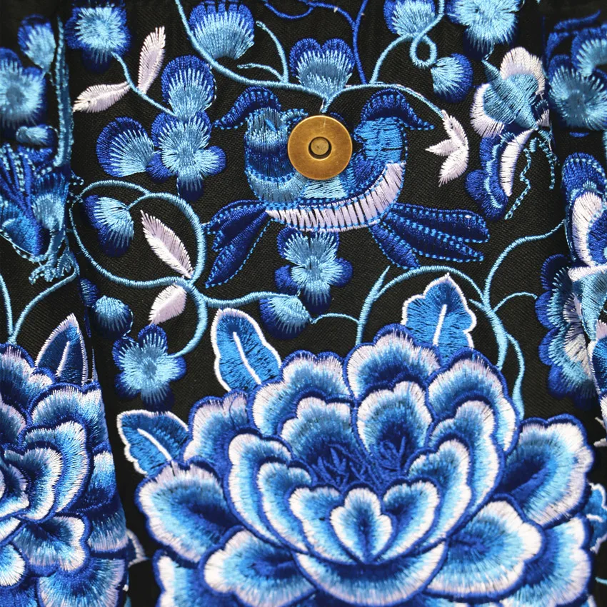 Floral Bestickt Damen Leinwand Umhängetasche Weibliche Vintage Große Tote Taschen Ethnische Reise Einkaufstasche Frauen Haspe Handtaschen