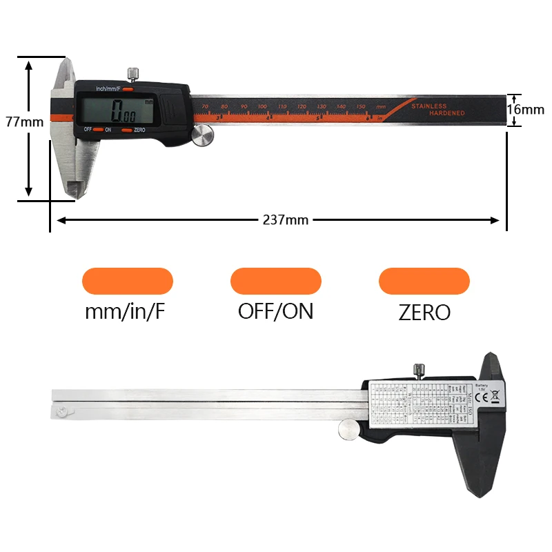 Metal Caliper 6 Inch 0-150mm Stainless Steel Electronic Digital Vernier Caliper Micrometer Measuring