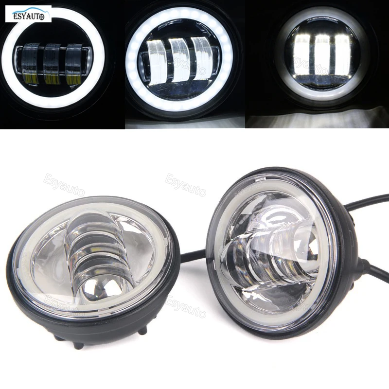 

4.5 inch Projector LED Auxiliary Lamps 30W Fog Light Black Fog Lamp for Softail Dyna Sportster