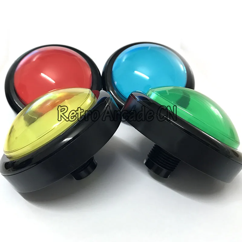 100mm Diameter Convex illuminated Push Button For Arcade Game Machine - Game Machine Accessory / Arcade Push Button